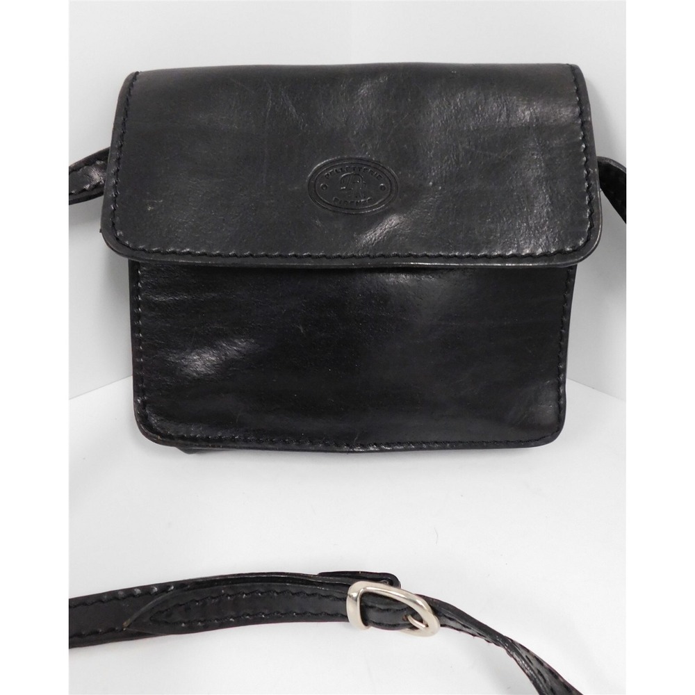 Pelletterie Italy Black Leather Small Crossbody Bag Italy
